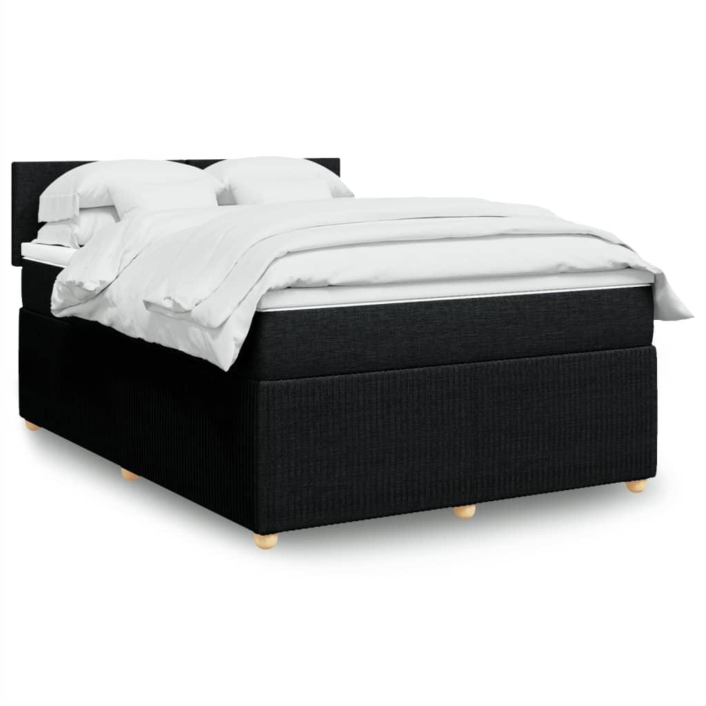 Kontinentalseng Med Madras Stof Sort - Med ensartet mønster / 140 x 190 cm