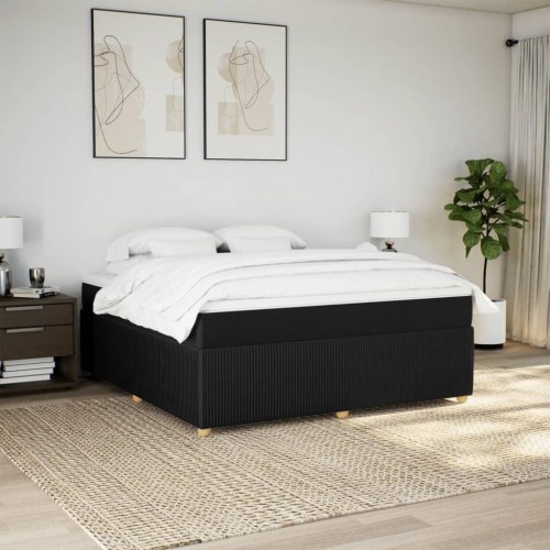 Kontinentalseng med madras 180x200 cm stof sort