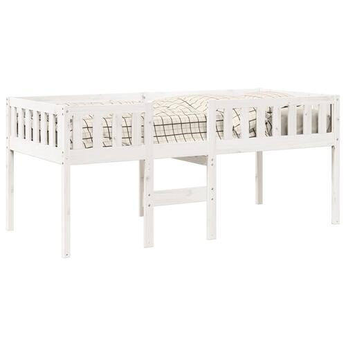 Juniorseng uden madras 80x200 cm massivt fyrretræ hvid