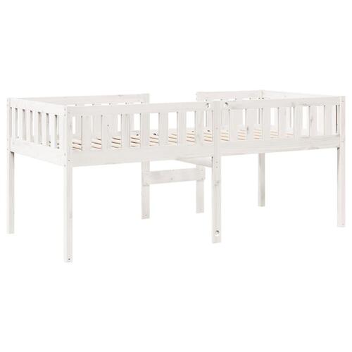 Juniorseng uden madras 80x200 cm massivt fyrretræ hvid
