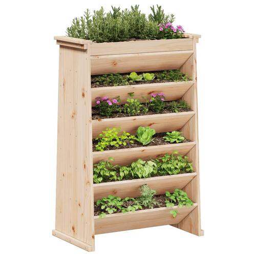 Plantevæg 69x40x101,5 cm 6 niveauer massivt fyrretræ