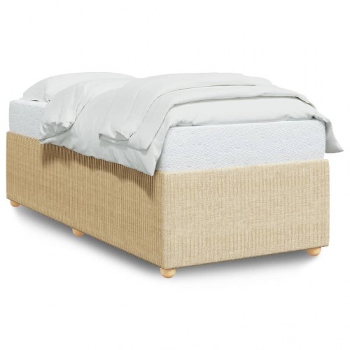 Sengeramme 90 x 200 cm i stof - cremefarvet