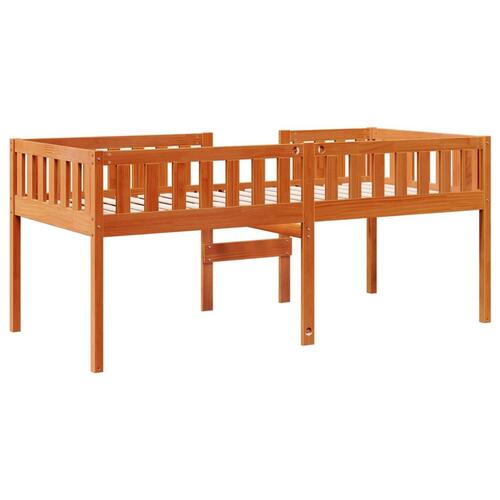 Juniorseng uden madras 90x190 cm massivt fyrretræ gyldenbrun