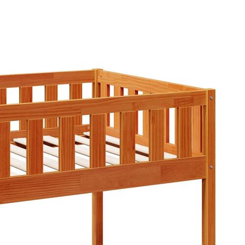 Juniorseng uden madras 90x190 cm massivt fyrretræ gyldenbrun