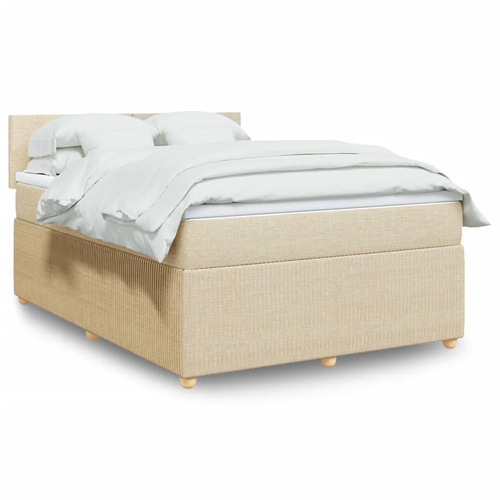 Kontinentalseng Med Madras Stof Farvet Creme - Med ensartet mønster / 140 x 190 cm