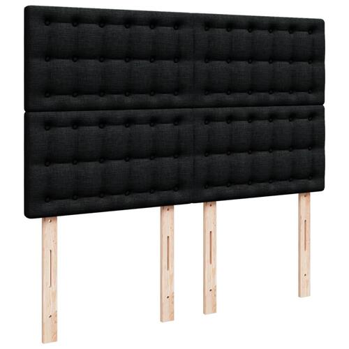 Kontinentalseng med madras 140x200 cm stof sort