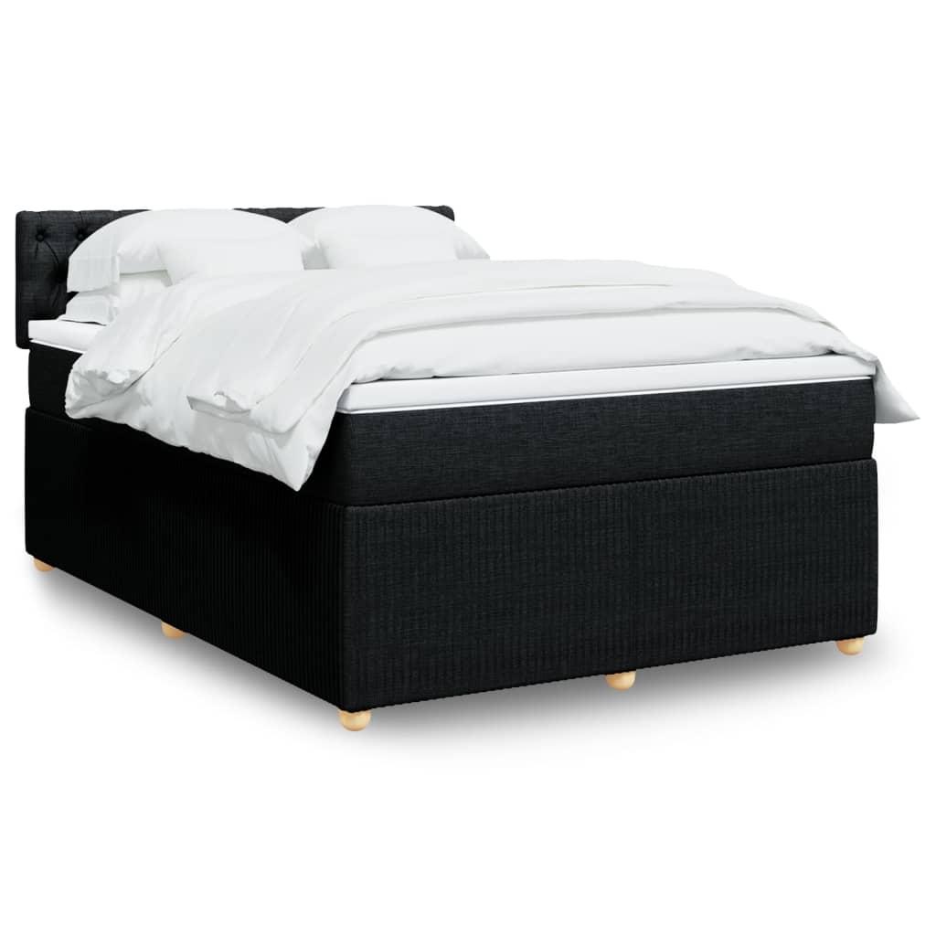 Kontinentalseng Med Madras Stof Sort - Med pynteknapper / 140 x 190 cm