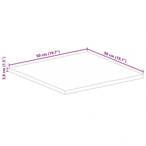Bordplade i massivt mangotræ 50 x 50 cm - firkantet