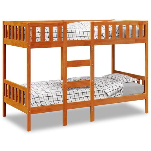 Køjeseng 75x190 cm massivt fyrretræ voksbrun
