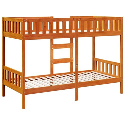 Køjeseng 75x190 cm massivt fyrretræ voksbrun