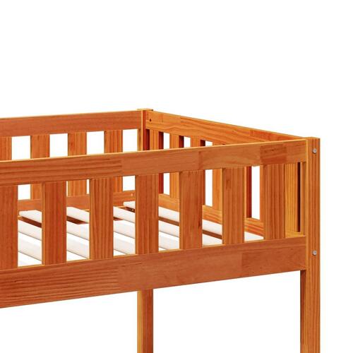 Køjeseng 75x190 cm massivt fyrretræ voksbrun