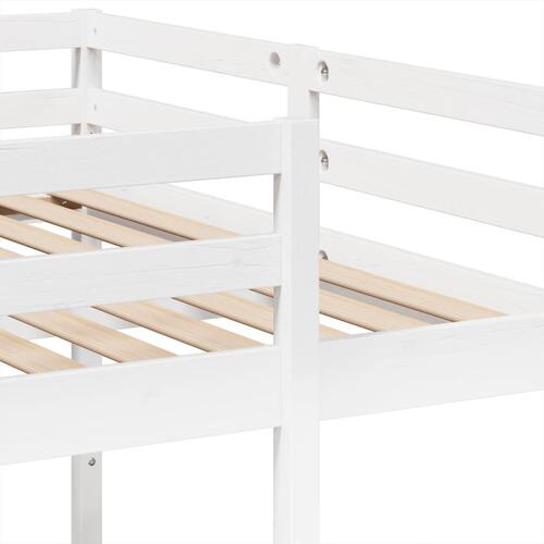Tredobbelt køjeseng 140x200/70x140 cm massivt fyrretræ hvid