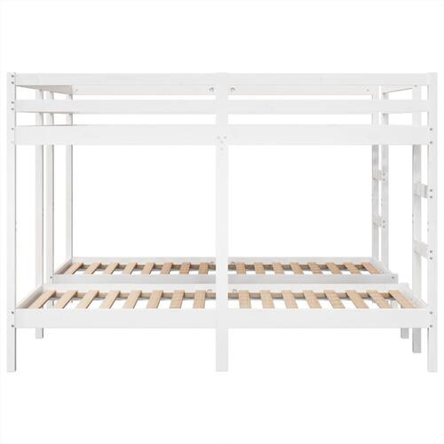 Tredobbelt køjeseng 200x200/80x200 cm massivt fyrretræ hvid