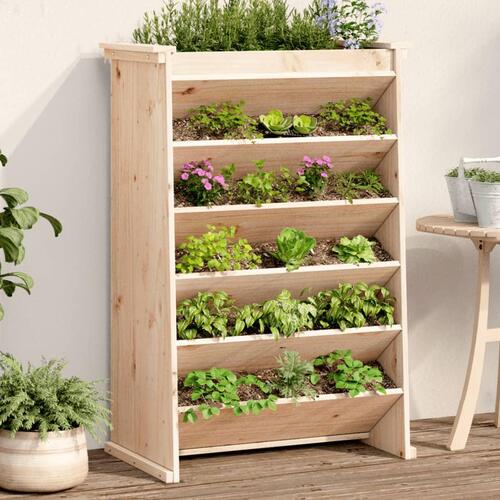 Plantevæg 69x40x101,5 cm 6 niveauer massivt fyrretræ