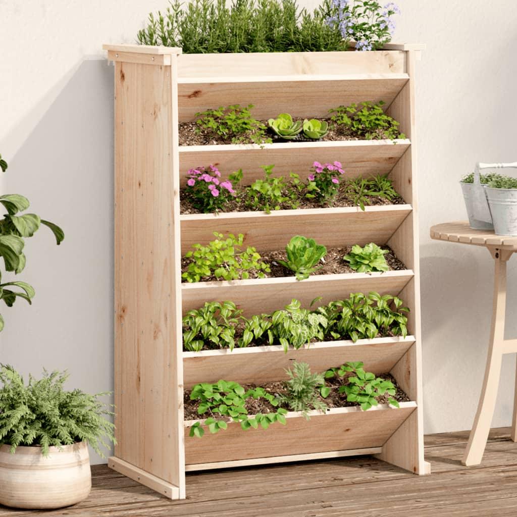 Plantevæg 69x40x101,5 cm 6 niveauer massivt fyrretræ
