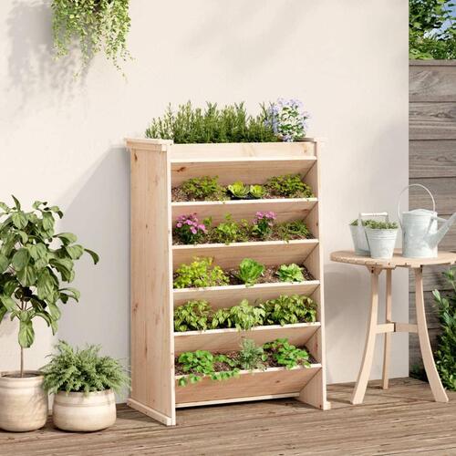 Plantevæg 69x40x101,5 cm 6 niveauer massivt fyrretræ