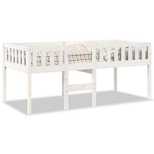 Juniorseng uden madras 90x190 cm massivt fyrretræ hvid