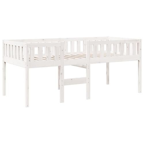 Juniorseng uden madras 90x190 cm massivt fyrretræ hvid