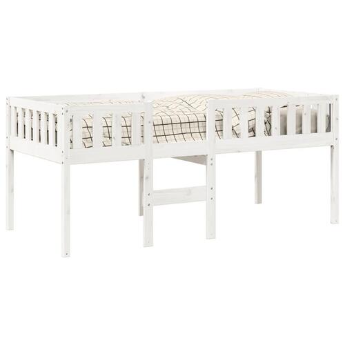 Juniorseng uden madras 90x190 cm massivt fyrretræ hvid