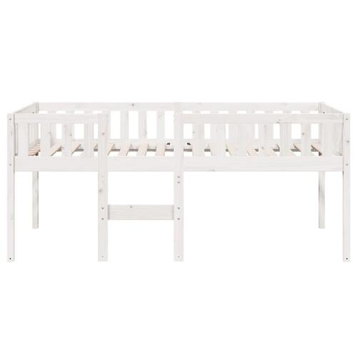 Juniorseng uden madras 90x190 cm massivt fyrretræ hvid