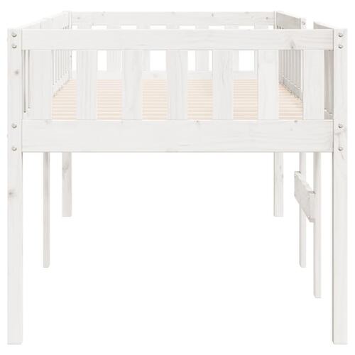 Juniorseng uden madras 90x190 cm massivt fyrretræ hvid