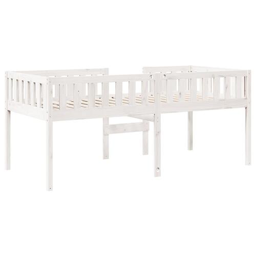 Juniorseng uden madras 90x190 cm massivt fyrretræ hvid