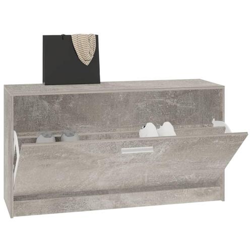 Skobænk 80x24x45 cm konstrueret træ betongrå