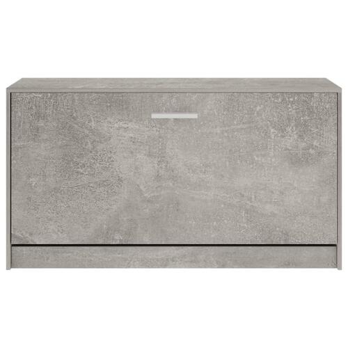 Skobænk 80x24x45 cm konstrueret træ betongrå