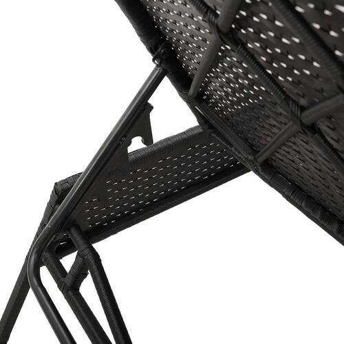 Liggestole 2 stk. med hynder polyrattan sort