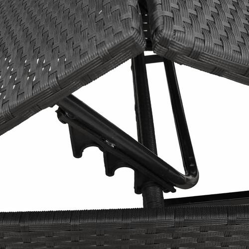 Liggestole 2 stk. med hynder polyrattan sort