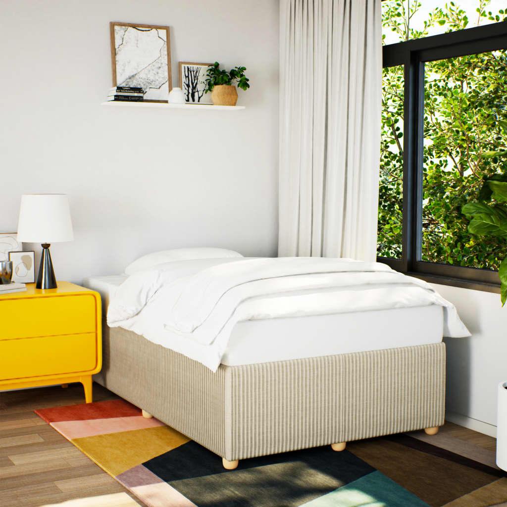 Sengeramme uden madras 120x190 cm - stof, cremefarvet