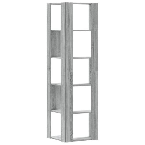 Bogreol til hjørne 80x30x154 cm 5 hylder konstrueret træ