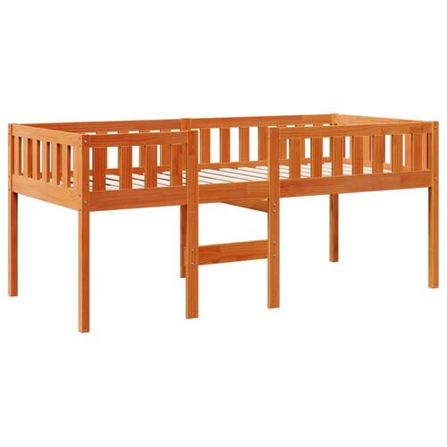 Juniorseng uden madras 75x190 cm massivt fyrretræ gyldenbrun