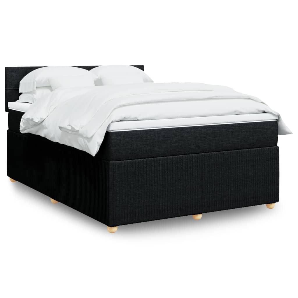 Kontinentalseng Med Madras Stof Sort - Blok med firkanter / 140 x 190 cm