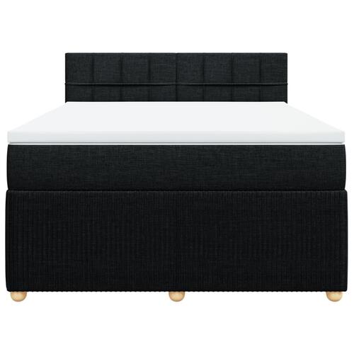 Kontinentalseng med madras 160x200 cm stof sort