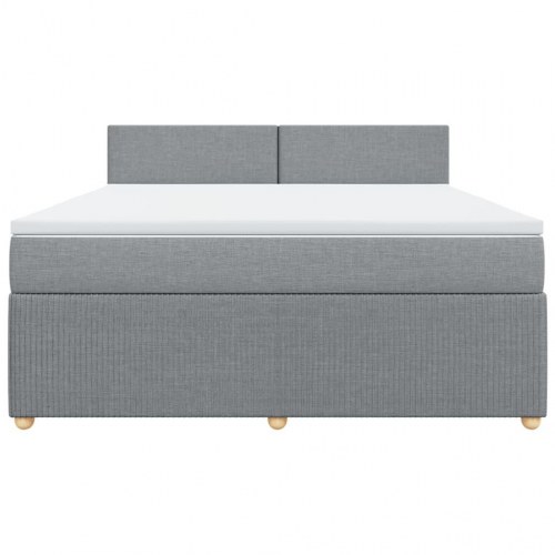 Kontinentalseng 180x200 cm stof lysegrå