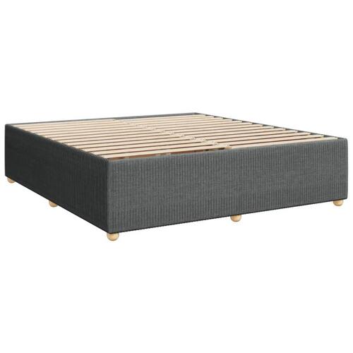 Kontinentalseng med madras 200x200 cm stof mørkegrå