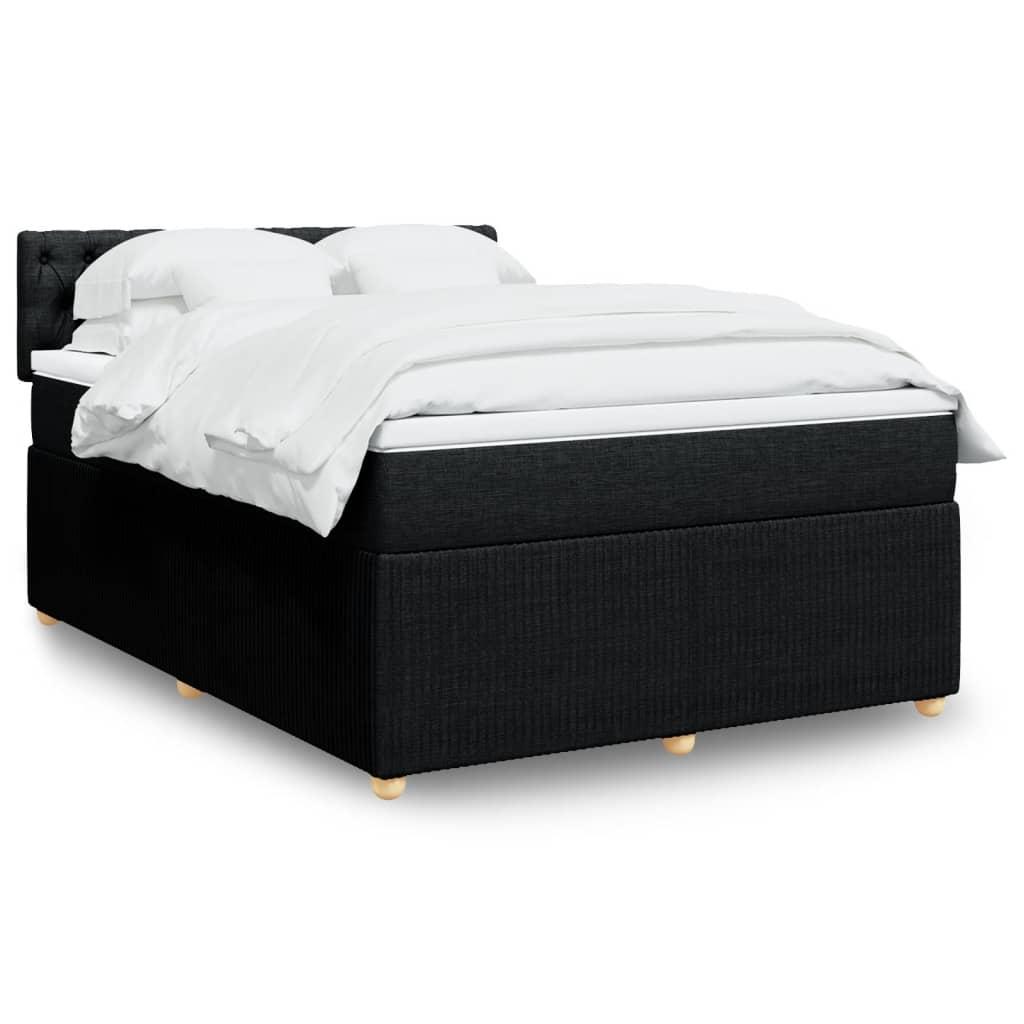 Kontinentalseng med madras og topmadras 160x200 cm - sort stof