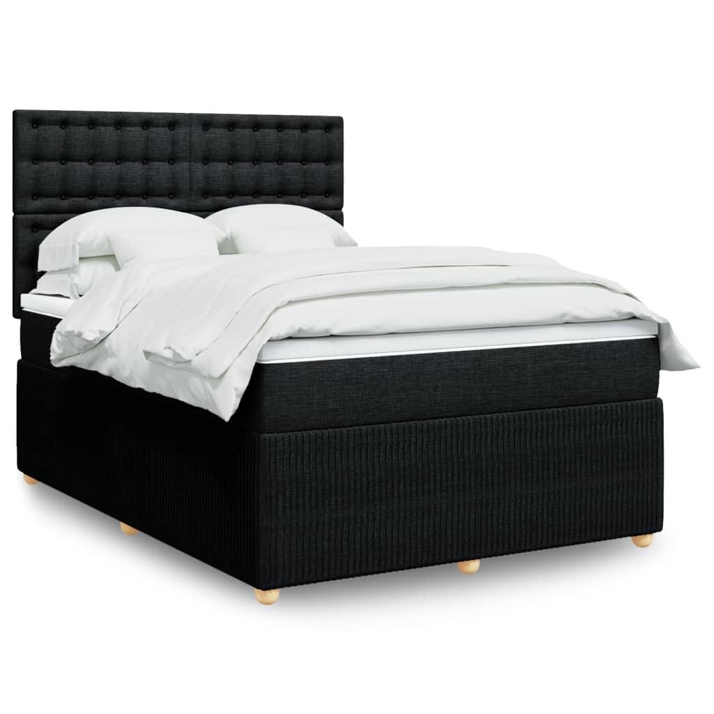 Kontinentalseng med madras og topmadras 140x190 cm - sort stof