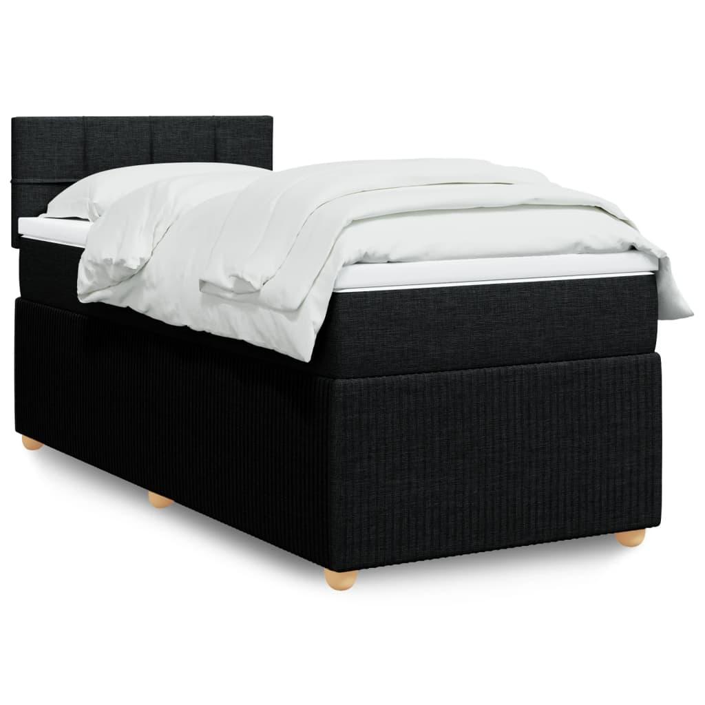 Kontinentalseng Med Madras Stof Sort - Blok med firkanter / 90 x 200 cm