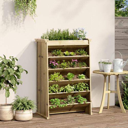 Plantevæg 69x40x101,5 cm 6 niveauer imprægneret fyrretræ
