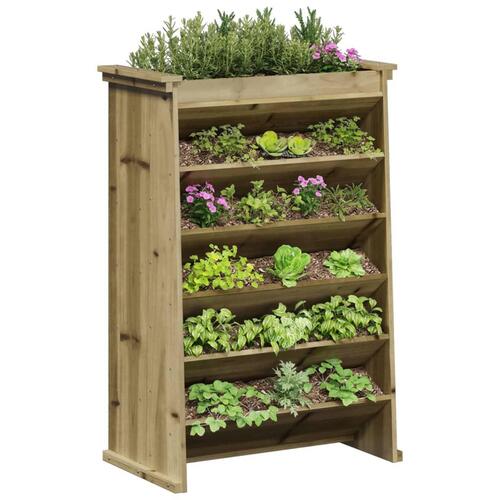 Plantevæg 69x40x101,5 cm 6 niveauer imprægneret fyrretræ
