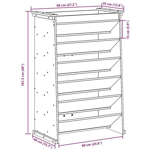 Plantevæg 69x40x101,5 cm 6 niveauer imprægneret fyrretræ