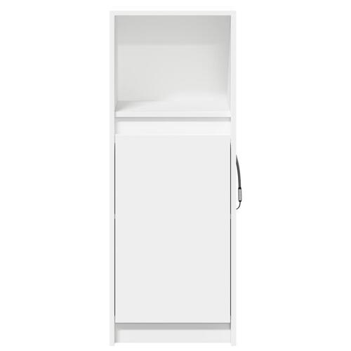 Reol med LED-lys 38x34x100 cm konstrueret træ hvid