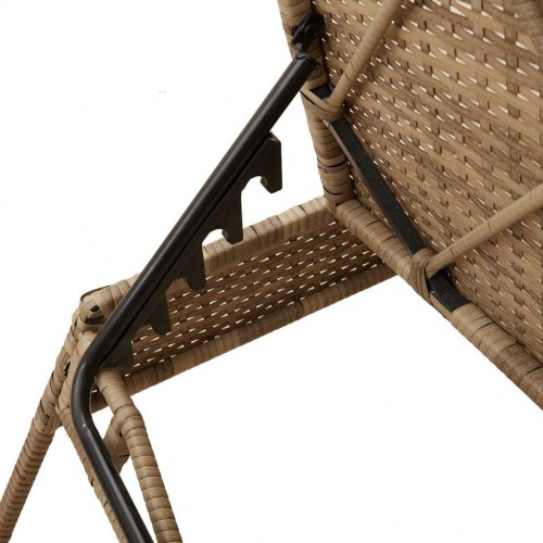 Liggestol med hynde polyrattan beige