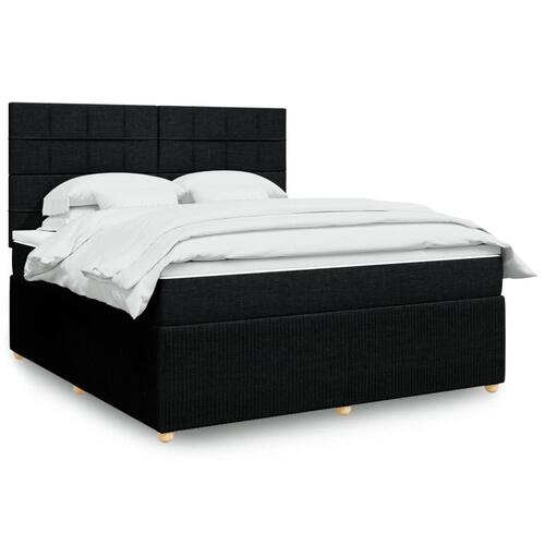 Kontinentalseng med madras 180x200 cm stof sort