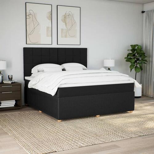 Kontinentalseng med madras 180x200 cm stof sort