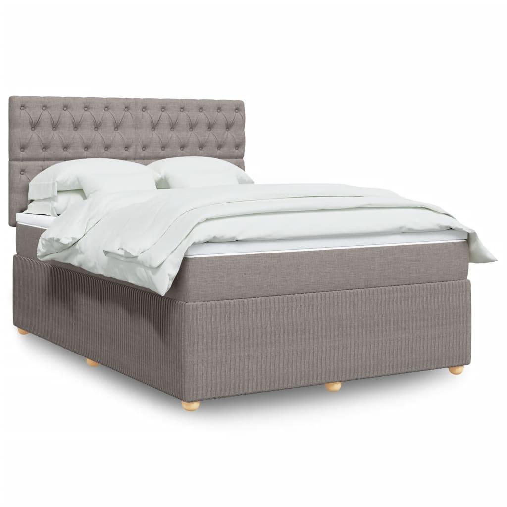 Kontinentalseng med madras og topmadras 160×200 cm - stof, gråbrun