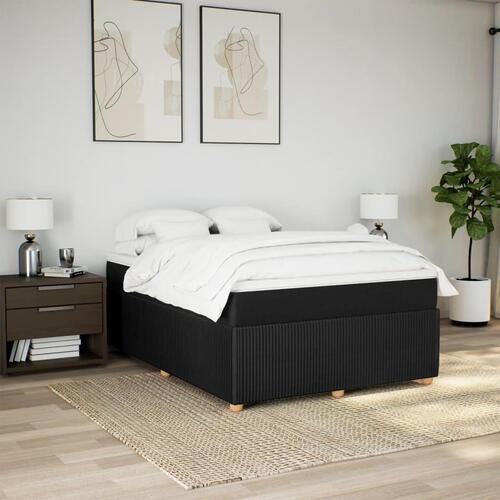 Kontinentalseng med madras 140x200 cm stof sort