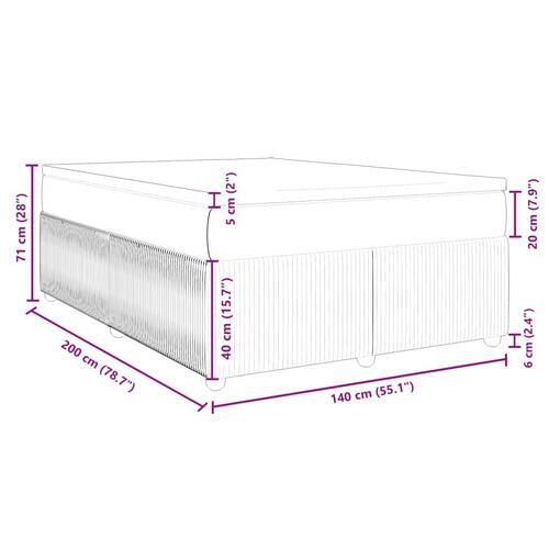 Kontinentalseng med madras 140x200 cm stof sort